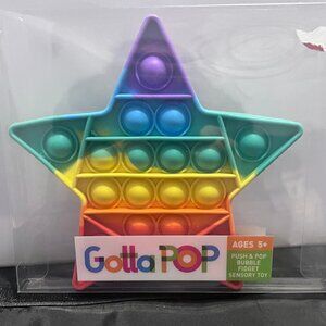 New Gotta Pop Push & Pop Bubble Fidget Multi-Color Star Sensory Toy